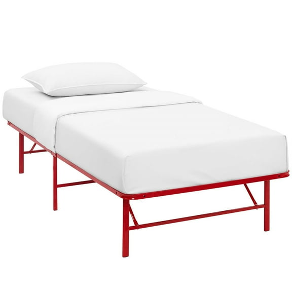 Ergode Horizon Twin Bed Frame – Red Stainless Steel Platform  – Durable Metal Support for Twin Size Mattress