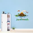 thumbnail image 2 of Moutain Volcanic Eruption Cute Dinosaurs ArtWall Decal Decoration Dinosaur Joyful Cartoon Cartoon Animals Decorating Ideas for Child's Bedroom Size: 10 In(W) x 7 In(H), 2 of 5