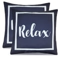 thumbnail image 6 of Outdoor Waterproof Throw Pillow Covers 18x18 Inches Set of 2 Navy Blue and White Pillows Cover for Patio Furniture Garden Porch, 6 of 6