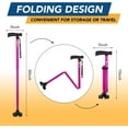 thumbnail image 3 of Folding Walking Cane - Adjustable, Heavy Duty with T Handle & Pivot Base, Nylon Strap for Women & Men, 3 of 15