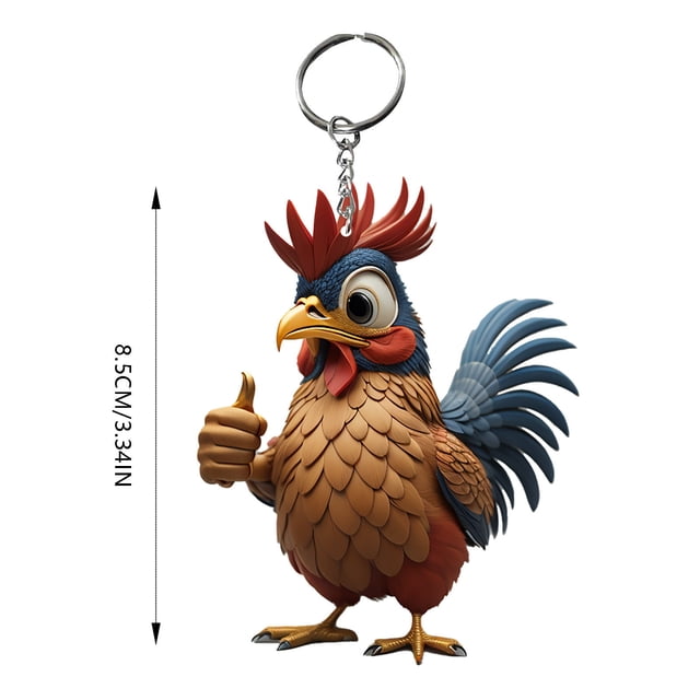 Keychain for Keys, Rooster Pendant Key Backpack Handicraft Pendant Chicken Keychain Keychains for Backpacks