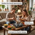 thumbnail image 5 of AORAN Portable Single Burner Electric Cooktop with Plug, Countertop Induction Hob, Compact Hot Plate, Efficient Cooking, Temp Control, Indicator Light, Easy-Clean Stove for Home, Kitchen, Outdoor, 5 of 9