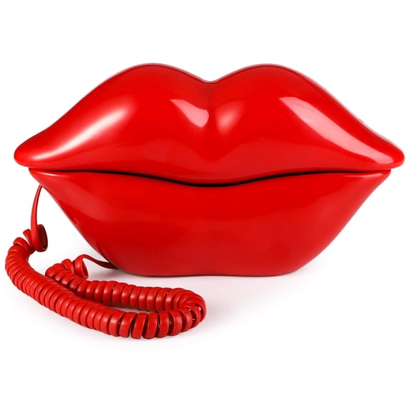 Teléfono fijo con cable en forma de labio de boca roja de Telephone Suwimut