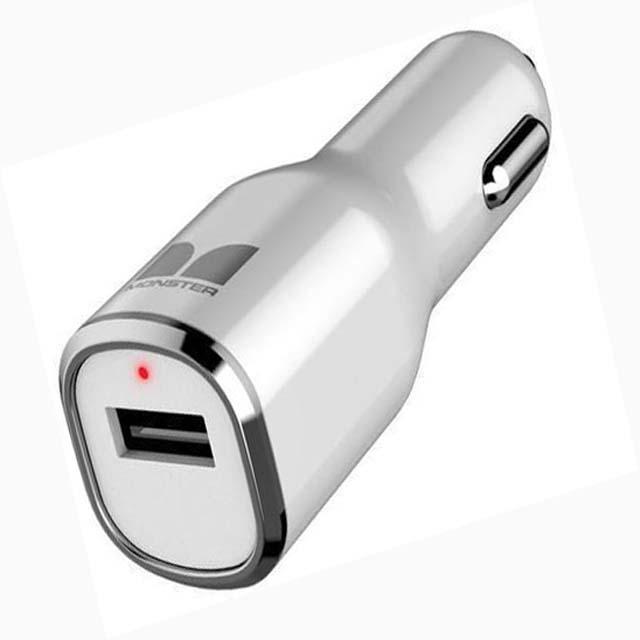 Monster Car Charger MAX 1 w/Single USB White/Chrom Walmart Canada