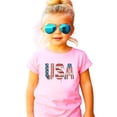 thumbnail image 3 of Distressed USA Flag Shirt for Women Girls Kids Vintage Patriotic 4th of July Family Matching Tee Pink Shirt 3T, 3 of 9