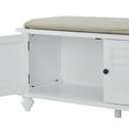 thumbnail image 2 of Weston Home Georgia Entryway Storage Bench with Cushion, White, 2 of 9