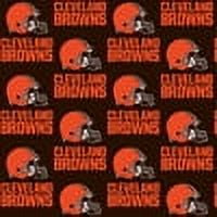 NFL Cleveland Browns 58 100% Cotton Sports Logo Craft Fabric By the Yard Orange and Brown