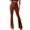 CL112 Brown, variant on Yuncity Women Trousers Solid Color High Waist Elastic Waistband Flared Slim Commute Summer Fitness Casual Outdoor Daily Wear Women's Pants Size 2Xl Black
