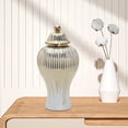 thumbnail image 6 of WLPZXP Ceramic Ginger Jar Craft with Lid Elegant Modern Chinese Ceramic Vase Temple Jar White and Gold, 6 of 8