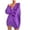 Purple, variant on Honeeladyy Women's Loose V-Neck Solid Color Long Sleeve Knit Button Sweater Slouchy Top
