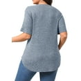 thumbnail image 5 of Fantaslook Womens Plus Size Tops Crewneck Short Sleeve Shirts Casual Loose Tunic Tops Curved Hem Summer Blouses, 5 of 7
