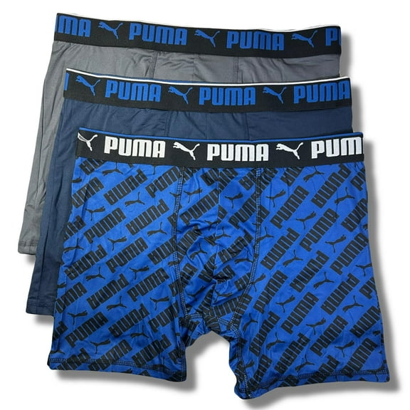 PUMA MEN'S 3 PACK - PHG 243 842 BLUE - SMALL - UNDERWEAR X3 BOXER BRIEF