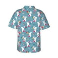 thumbnail image 3 of Goofa Rabbit And Rainbow Hawaiian Shirt for Men, Unisex Summer Beach Casual Short Sleeve Button Down Shirts,Aloha Tropical Floral print shirt-Small, 3 of 8