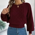 thumbnail image 7 of Fgnfyis Women Knit Sweater Long Sleeve Pullover Tunic Soft Warm Comfortable Loose Fit Fashion Top for Fall andWinter Red L, 7 of 7