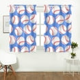 thumbnail image 2 of MKHERT Baseball Balls Window Curtain Kitchen Curtain 26x39 inch,Two Piece, 2 of 3