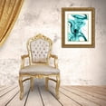 thumbnail image 3 of Orlov, Irena 12x14 Gold Ornate Wood Framed with Double Matting Museum Art Print Titled - Teal Ribbons IV, 3 of 4