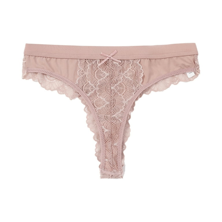 HUPOM Seamless Underwear For Women Womens Silk Panties Medium waist Elastic  Waist Solid Thong Khaki XL 