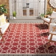 thumbnail image 2 of SAFAVIEH Courtyard Carol Geometric Indoor/Outdoor Area Rug, 7'10" x 7'10" Square, Red/Beige, 2 of 12