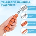 thumbnail image 2 of Uxcell 2-Pack Telescopic Handheld Flagpoles, 3.9ft/1.2m Stainless Steel Handheld Portable Extendable Flagpoles [Orange], 2 of 7