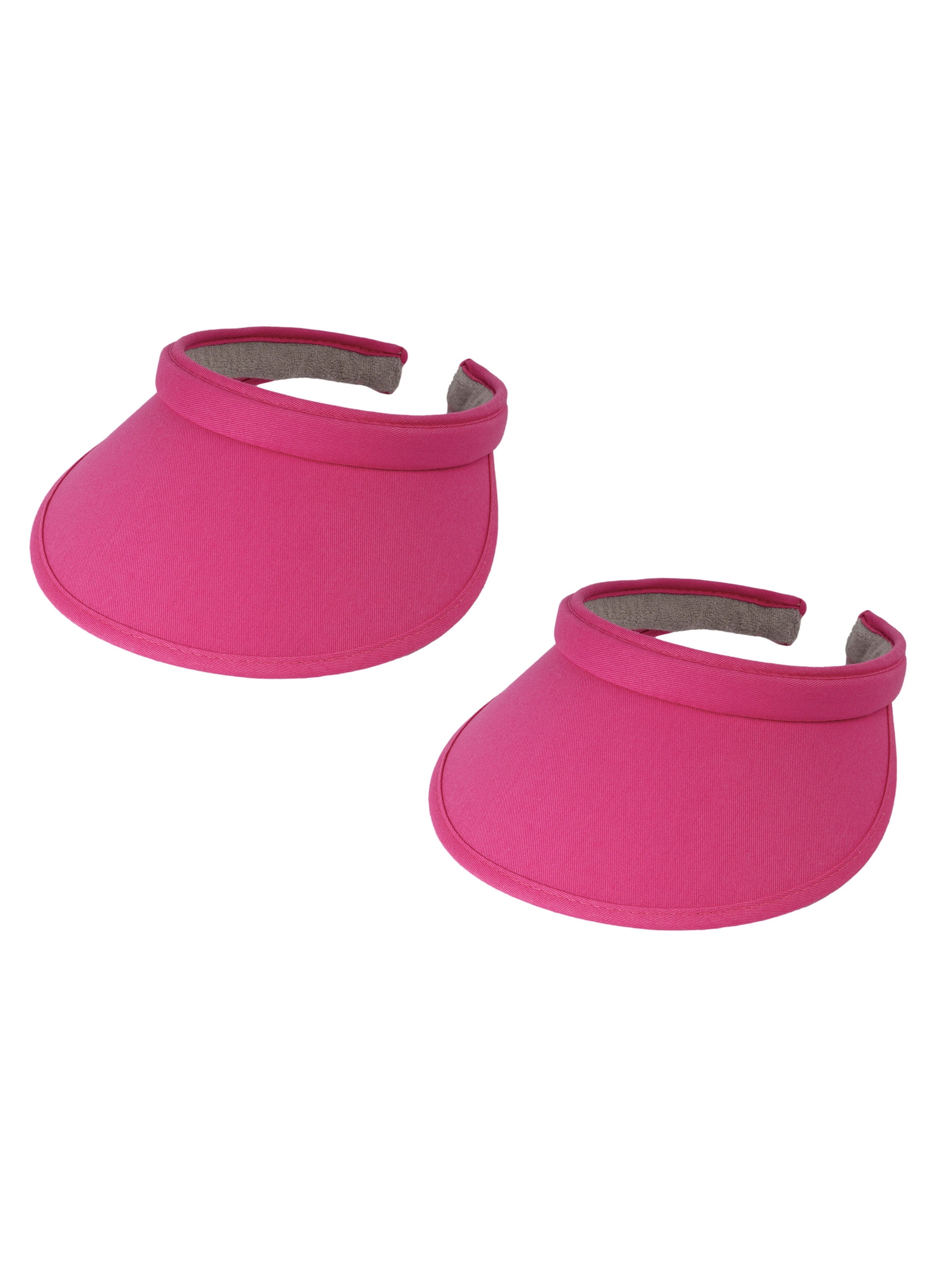 TopHeadwear Sports Cotton Twill ClipOn Tennis Golf Sun Visor 3.5 Inch Wide Brim, 2 Pack Fushia