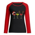 thumbnail image 4 of HKEJIAOI Chandail en Molleton à Manches Longues Col Rond Imprimé Verre de Vin de Noël Mode pour Femmes, 4 of 6