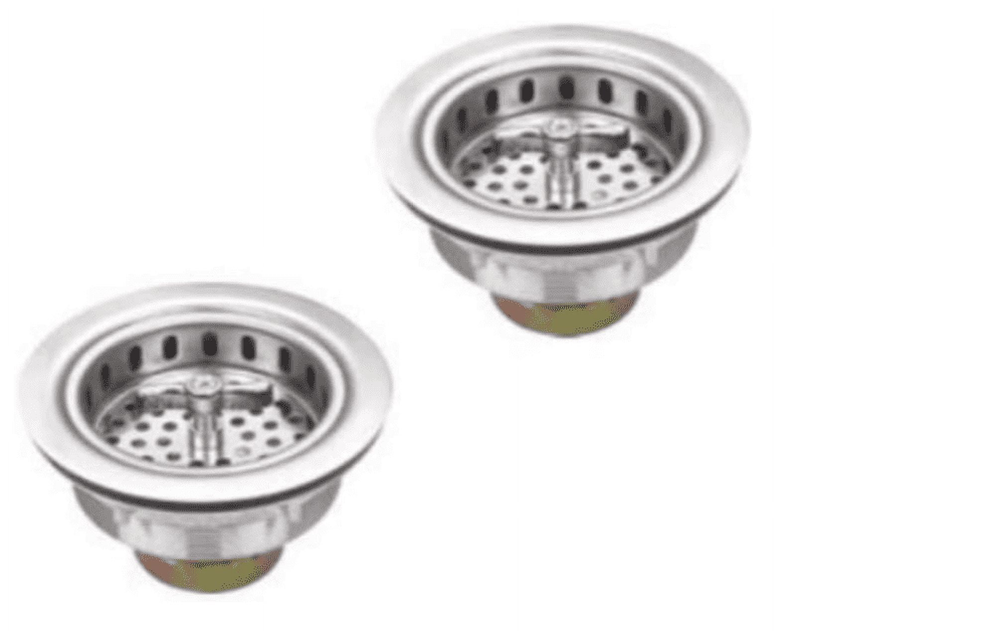 Magnolia Sinks Kitchen Sink Stainless Steel Drop In Top Mount 33" x 22", 4 hole (33 inch Drop-in Topmount 50/50 Double Bowl with Strainers) Self Rimming