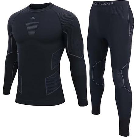 Pioneer Camp Men's Thermal Underwear Set Quick Drying Base Layer Long Johns for Cold Weather