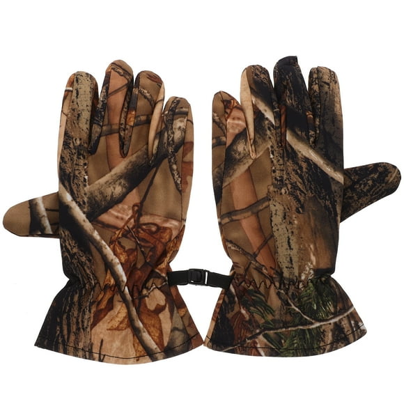 1 Pair of Camo Hunting Gloves Full Finger Gloves Outdoor Hunting Camouflage Gear