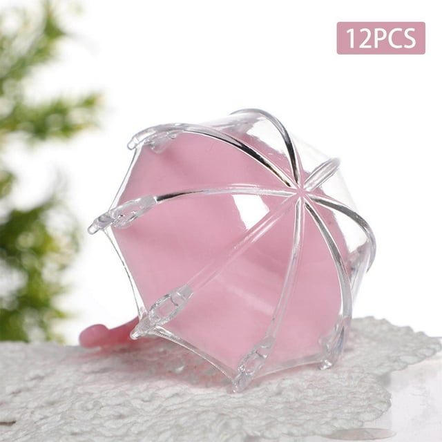 pitrice 12 Pieces Umbrella Shape Creative Candy Boxes for Halloween Party Favors Pink