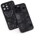 thumbnail image 3 of for iPhone 15 Plus Floral Rose Case for Women, Cute Cool Flower Design Pattern Soft TPU Silicone Bumper Shockproof Girls Slim Protective Phone Case for iPhone 15 Plus 6.7 Inch (Black Flower), 3 of 4