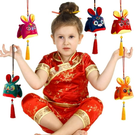 

2023 Year of The Rabbit Mascot Plush Hanging Pendants Chinese New Year Zodiac Rabbit Pendants Stuffed Rabbit Pendant for New Year Decoration Party Birthday Favors Car Hanging Red 1Pcs