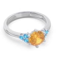thumbnail image 3 of 2.15 Carat Round Cut Citrine & Blue Topaz Gemstone Fancy Ring for Birthday Gift 14K White Gold Size 9.5 by Diamond-Capitals, 3 of 7