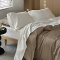 thumbnail image 2 of MooMee Sheet Set King 600TC 100% Long-Staple Cotton Silky Sateen Smooth Luxury 4pcs(Off White), 2 of 6