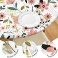 thumbnail image 4 of Pioneer Flower Floral Print Pattern Round Fitted Tablecloth with Elastic Edge,Dining Table Cover Waterproof,Outdoor Round Tablecloth for Camping,Dining,Indoor and Outdoor, 4 of 7