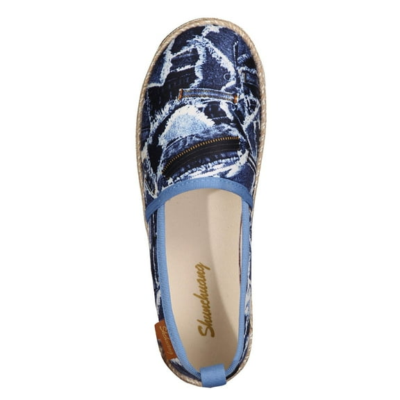 Tao Tao Women's PU Fashionable Casual Shoes, Comfortable Breathable Single Shoes, Round Toe Lightweight Board Shoes Blue 36