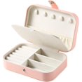 thumbnail image 1 of Caja de joyería para mujer, organizador de joyería de viaje, doble capa para collar, anillo para pendientes, caja de soporte de joyería Feliz Sencillez, 1 of 5