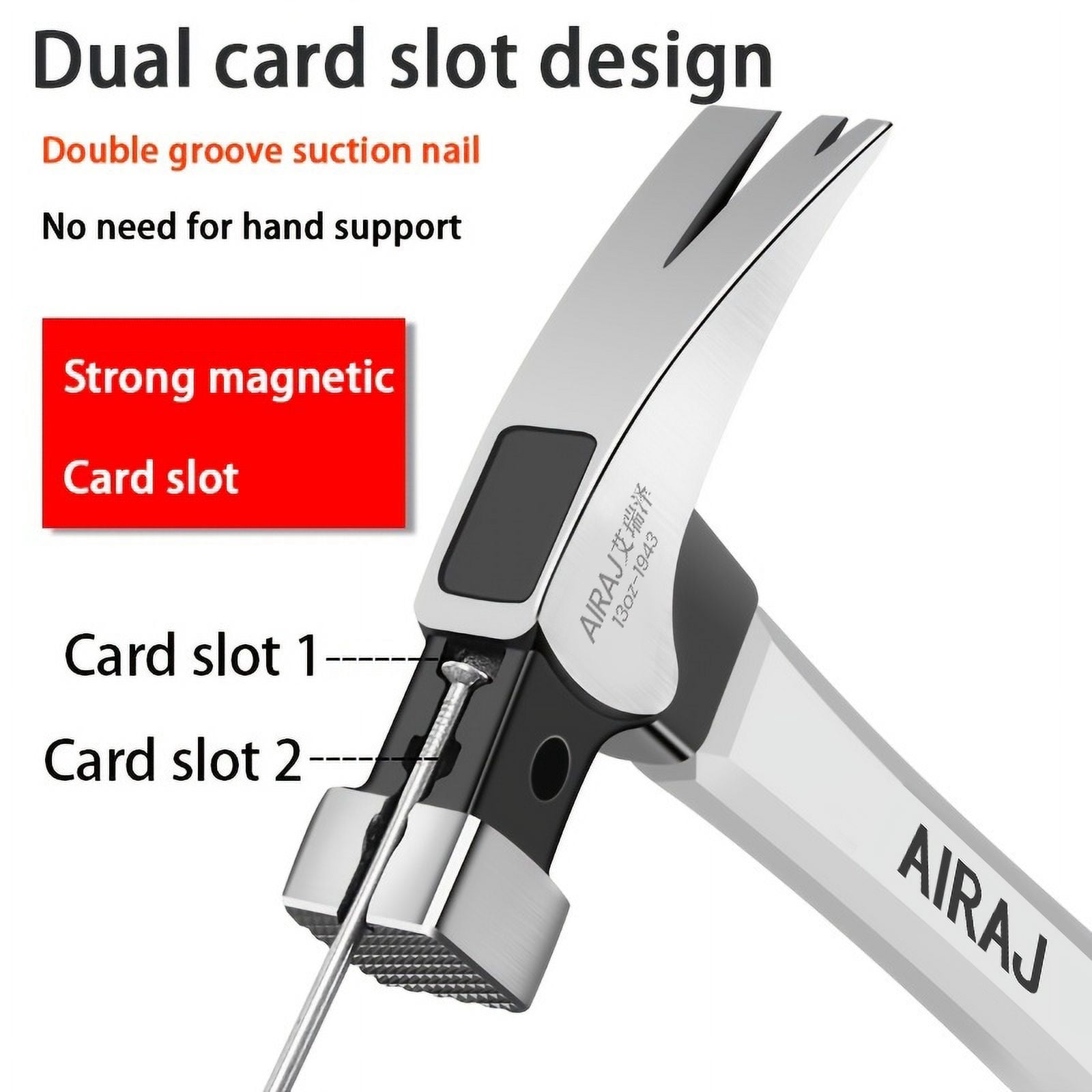 AIRAJ 3pcs Set of Sheep Horn Hammer, Shockproof and Wear-Resistant Hammer Head, Anti-Skid Handle, Electrician Specific Hammer