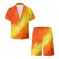 thumbnail image 4 of IWRICH Men's Short Sleeve Suit Sets Tie-Dye Formal Blazer Jacket and Shorts Wedding Party Business Casual Attire 07-Orange S, 4 of 4