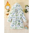thumbnail image 4 of WIBACKER Fleece Bathrobe for Boy Girl Toddler Kids Cartoon Ear Hooded Towels Spa Beach Plush Robe, 4 of 10