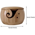 thumbnail image 2 of Crafted Wooden Knitting Bowl, Yarn Storage Bowl with Lid, Yarn Holder Dispenser for Crocheting, Storage Knitting Accessories Organizer(Bamboo Bottle with Lid), 2 of 5