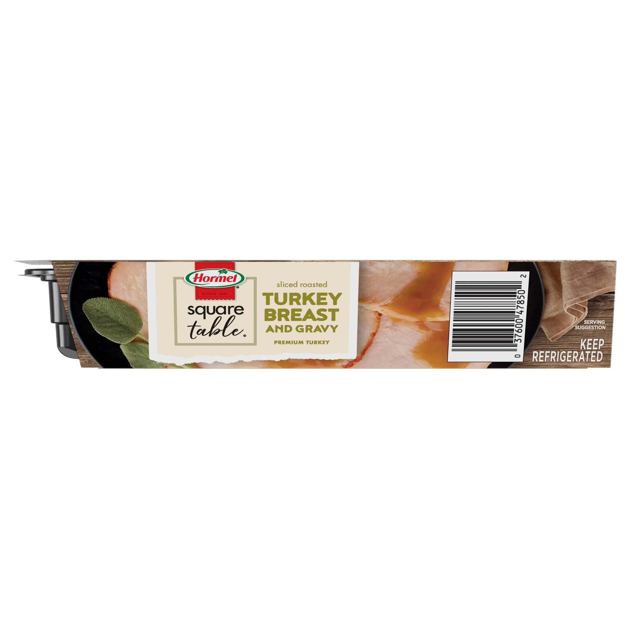 HORMEL SQUARE TABLE Sliced Roast Turkey Breast & Gravy, Refrigerated Entree, 15 oz Tray
