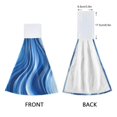 thumbnail image 3 of Dailycode Kitchen Wash Cloths with Hanging Loops Absorbent Absorbent Quick Drying Hand Towels, 2 Pack, Abstract Blue Ripples, 3 of 7