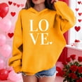 thumbnail image 4 of Sudadera con capucha y estampado de corazón de San Valentín, sudadera de manga larga para niños y niñas, chaqueta para niñas de talla mediana y grande., 4 of 7