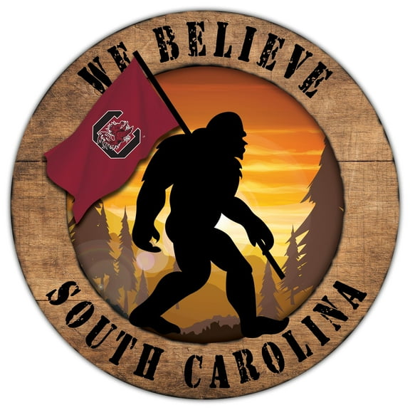 South Carolina Gamecocks 12'' We Believe Bigfoot Circle Sign