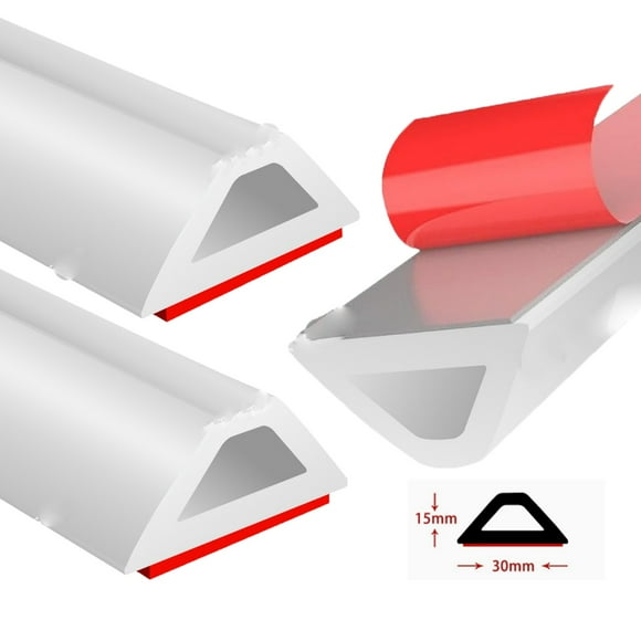 2-Pack 1 Meter Triangular Shower Water Dam Barrier Strip for Leakage Prevention and Floor