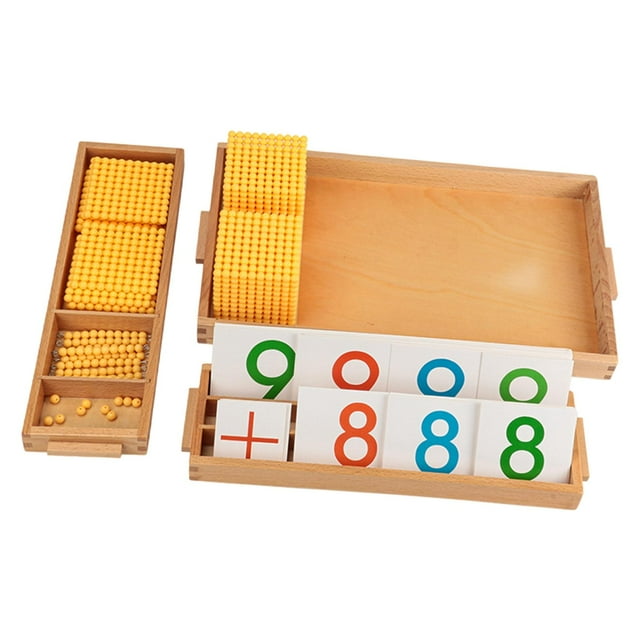 Juguete De Cuentas De Matemáticas Montessori, Material Didáctico, Juego De Banco Decimal Para Niños En Edad Preescolar