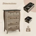 thumbnail image 4 of Gymax Commode Rustique de 38 Po avec 5 Tiroirs en Tissu Pliants et Trousse Anti-Basculement Brun, 4 of 9