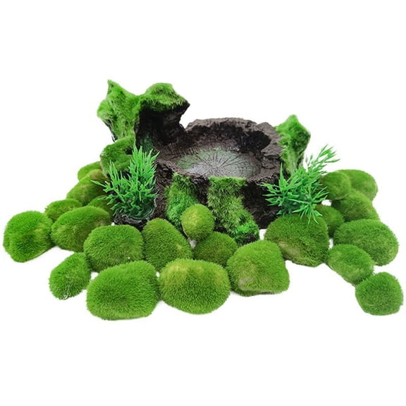 shenmeida 3PCS Artificial Green Algae Ball Decor Resin Aquarium Plants Plastic Plants for Aquarium Fiber Fish Tank Plant Decorations