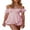 Baby Pink, variant on 2026 Spring Women Boho Off-Shoulder Ruffle Chiffon Summer Shorts Jumpsuit S-XL