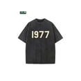 thumbnail image 1 of 1977 Men and Women Washed T-Shirt, High Quality Thickened Combed Heavy, Street Style, Batik Washed Drop Shoulder Short Sleeve, Brand, Street Style, 1 of 6